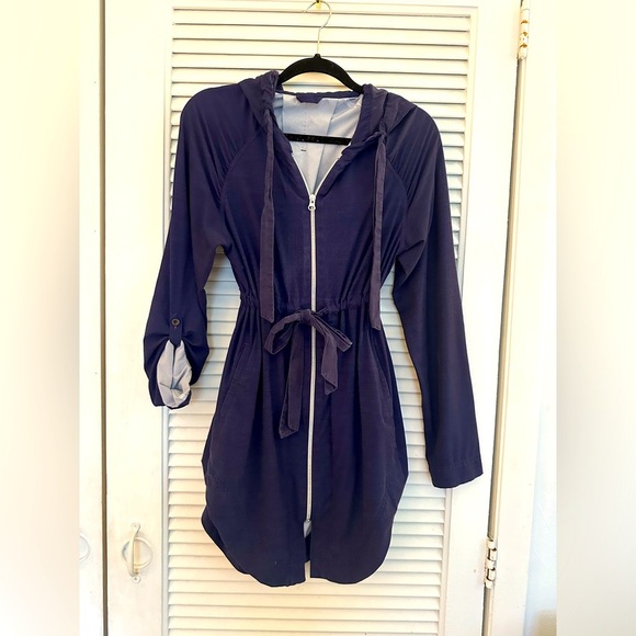 lululemon athletica Jackets & Blazers - Lululemon Lightweight Zip-Up Jacket - Dark Purple with Waist Tie Belt and Hood